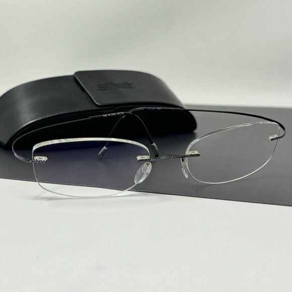 Post On Rimless Frame Silhouette | Accessories | Silhouette 7565 5 606 Titanium Black White ...